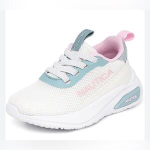 Nautica Kids' White, Pink, and Blue Sneakers size 9